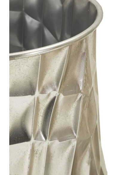 Lot de 3 Cache-pots design chic Métal Argenté Silver 