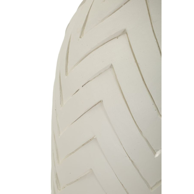 Grand Vase design minimaliste Bouteille Magnésium Blanc Motif chevrons Winter H 60 cm 