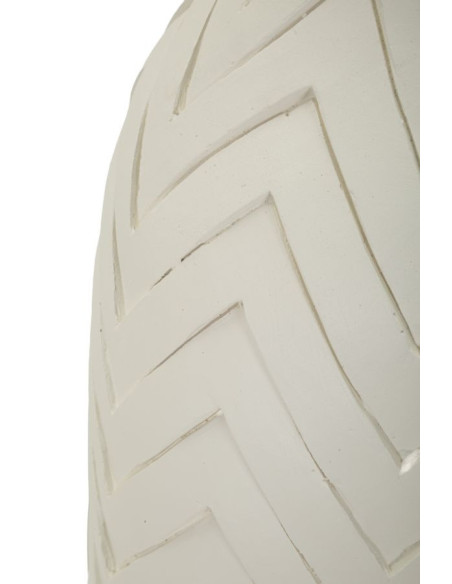 Grand Vase design minimaliste Bouteille Magnésium Blanc Motif chevrons Winter H 60 cm 