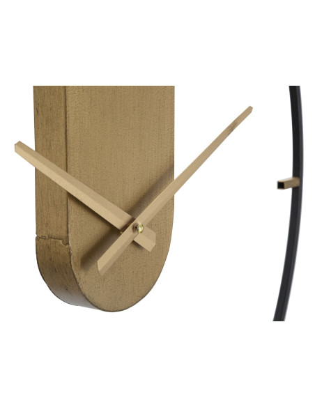 Grande Horloge murale design industrielle chic Ronde Métal Doré Noir Goldy 60 cm 