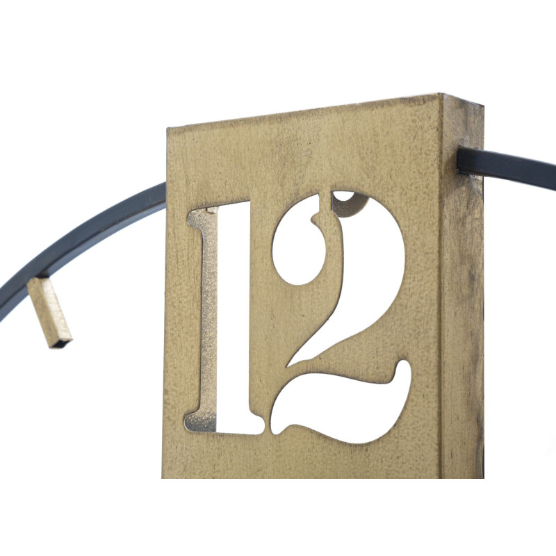 Grande Horloge murale design industrielle chic Ronde Métal Doré Noir Goldy 60 cm 