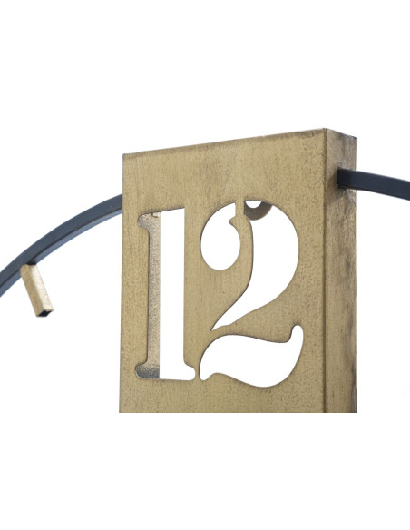 Grande Horloge murale design industrielle chic Ronde Métal Doré Noir Goldy 60 cm 