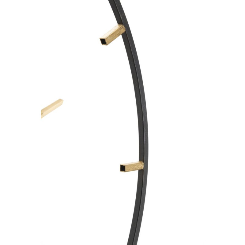 Grande Horloge murale design industrielle chic Ronde Métal Doré Noir Goldy 60 cm 