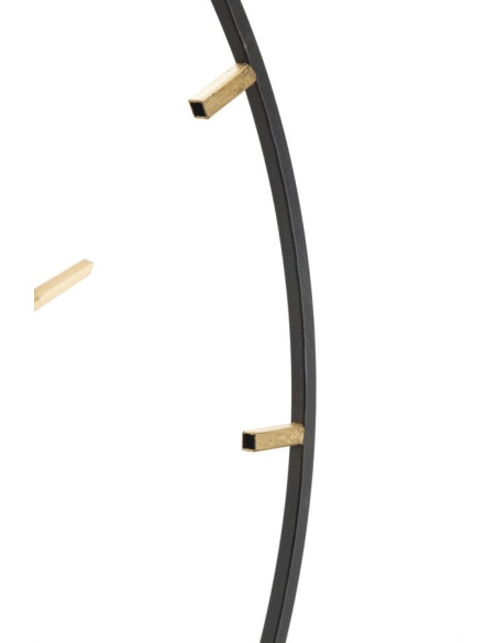 Grande Horloge murale design industrielle chic Ronde Métal Doré Noir Goldy 60 cm 