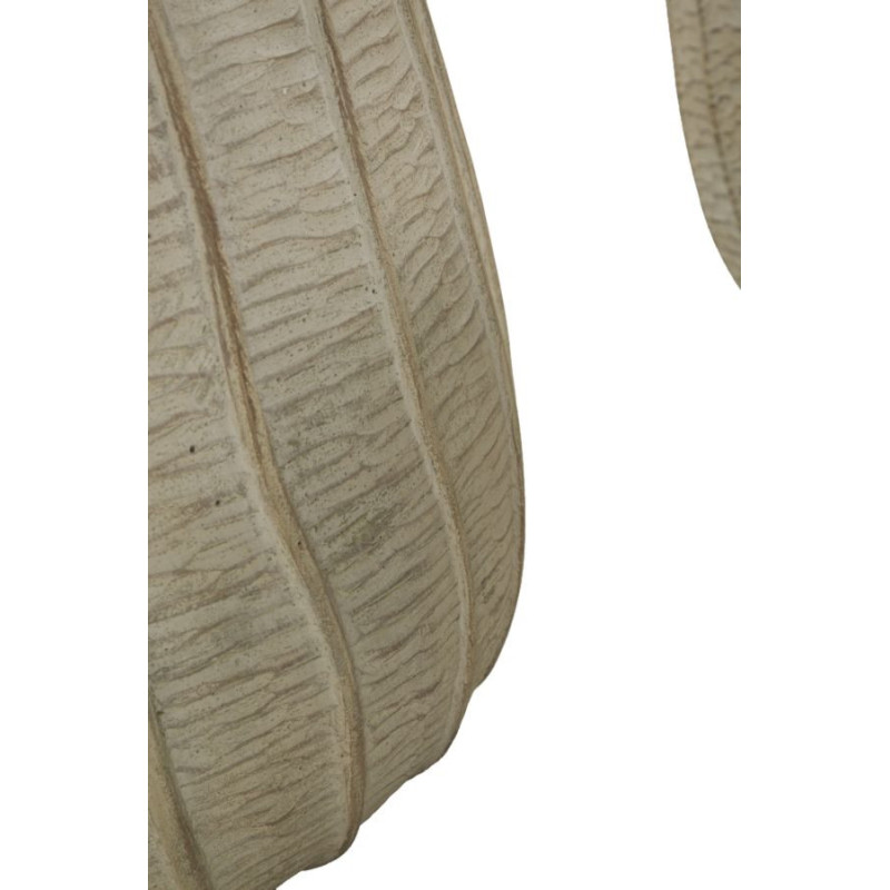 Lot de 3 Cache-pots ethnique chic Rond Céramique Blanc crème Flake 