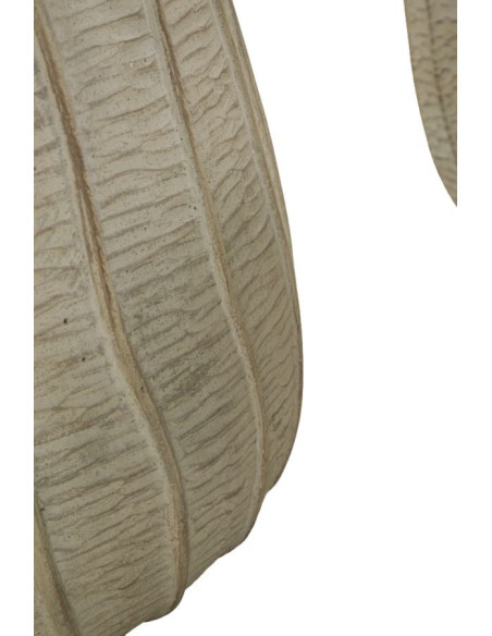 Lot de 3 Cache-pots ethnique chic Rond Céramique Blanc crème Flake 