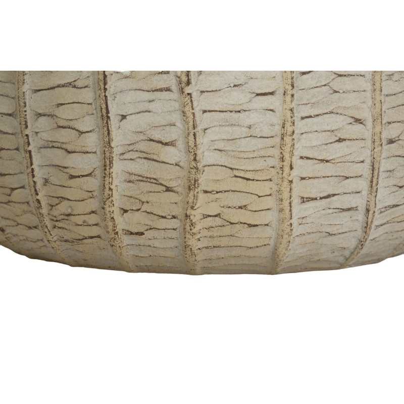 Lot de 3 Cache-pots ethnique chic Rond Céramique Blanc crème Flake 