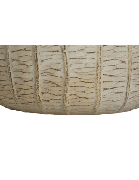 Lot de 3 Cache-pots ethnique chic Rond Céramique Blanc crème Flake 