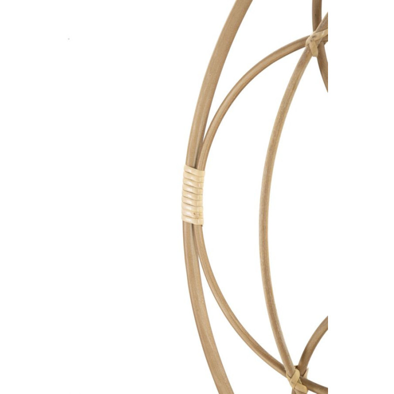 Miroir mural bohème chic Rond 60x60 Rotin Naturel Métal Valencia 