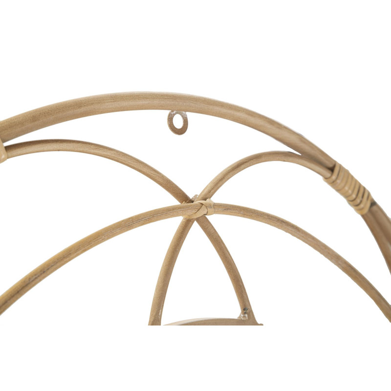 Miroir mural bohème chic Rond 60x60 Rotin Naturel Métal Valencia 