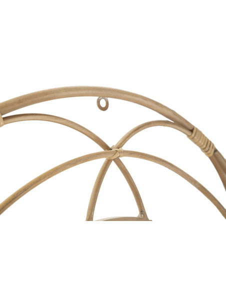 Miroir mural bohème chic Rond 60x60 Rotin Naturel Métal Valencia 