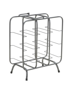 Porte-bouteilles design industriel 9 bouteilles Métal Gris Quadrato 