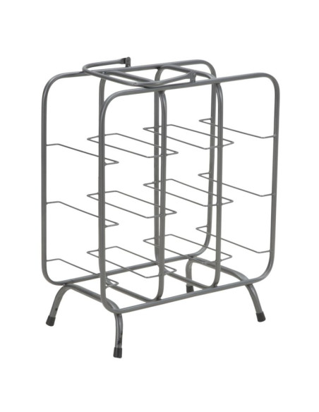 Porte-bouteilles design industriel 9 bouteilles Métal Gris Quadrato 