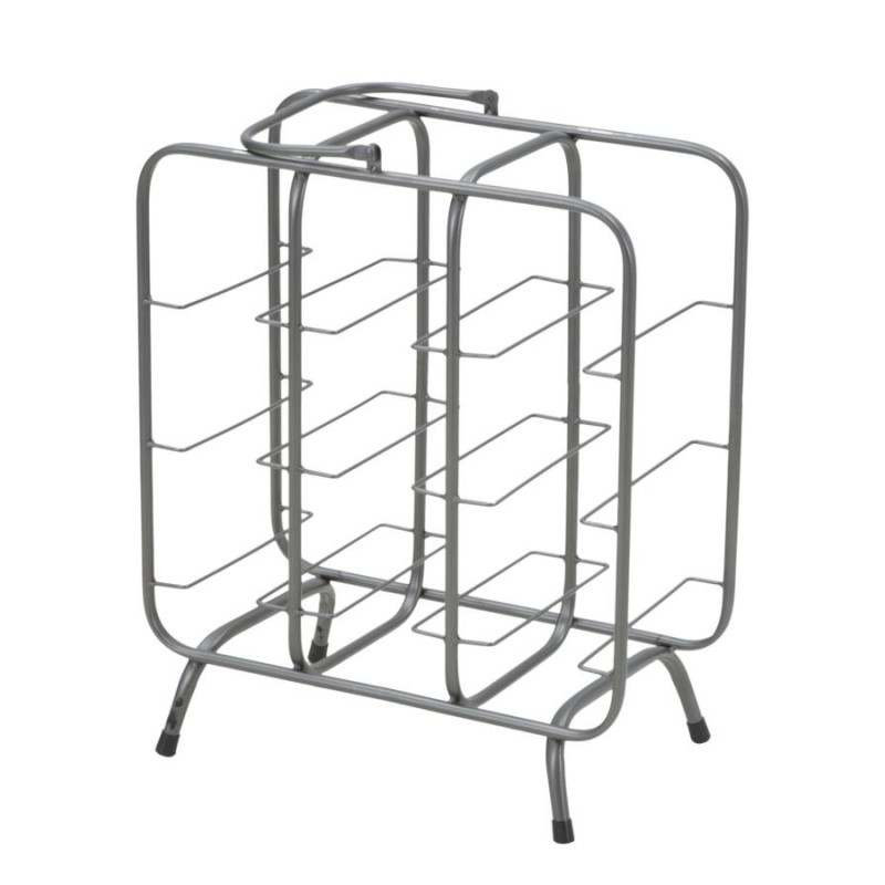 Porte-bouteilles design industriel 9 bouteilles Métal Gris Quadrato 