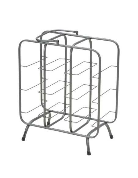 Porte-bouteilles design industriel 9 bouteilles Métal Gris Quadrato 