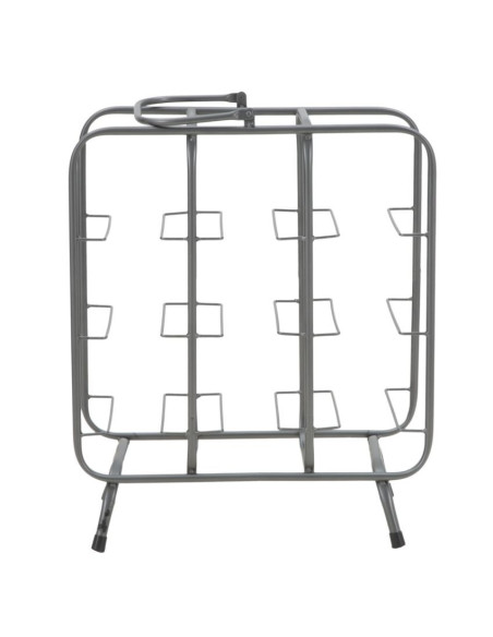 Porte-bouteilles design industriel 9 bouteilles Métal Gris Quadrato 