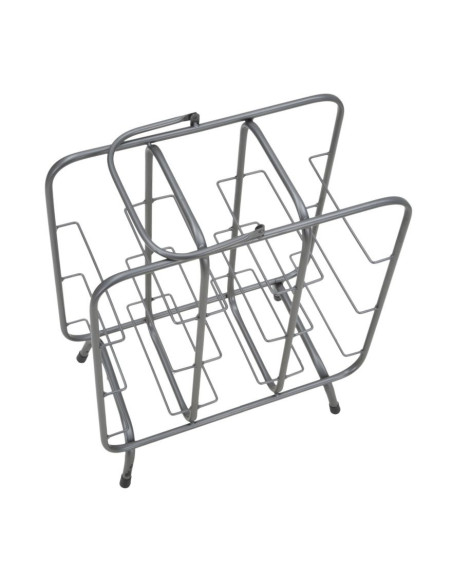 Porte-bouteilles design industriel 9 bouteilles Métal Gris Quadrato 