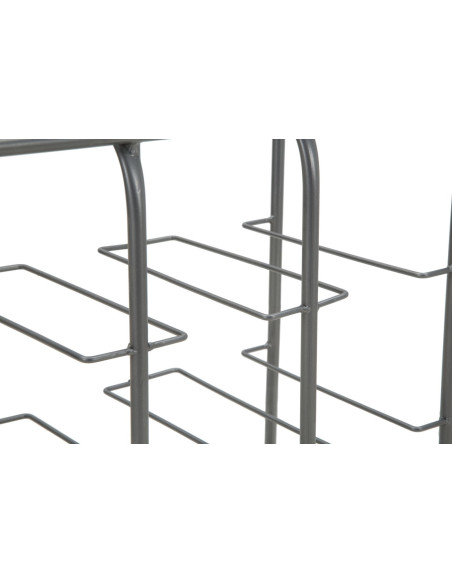 Porte-bouteilles design industriel 9 bouteilles Métal Gris Quadrato 