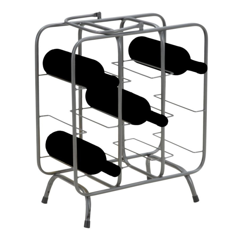 Porte-bouteilles design industriel 9 bouteilles Métal Gris Quadrato 