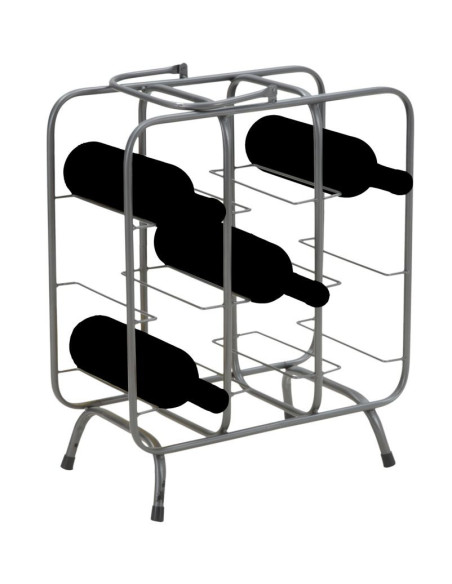 Porte-bouteilles design industriel 9 bouteilles Métal Gris Quadrato 