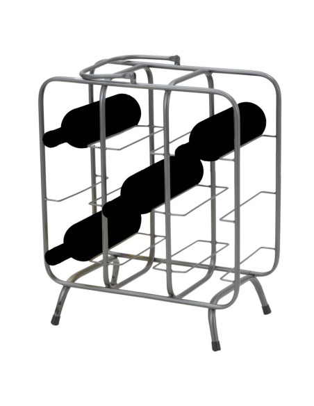 Porte-bouteilles design industriel 9 bouteilles Métal Gris Quadrato 