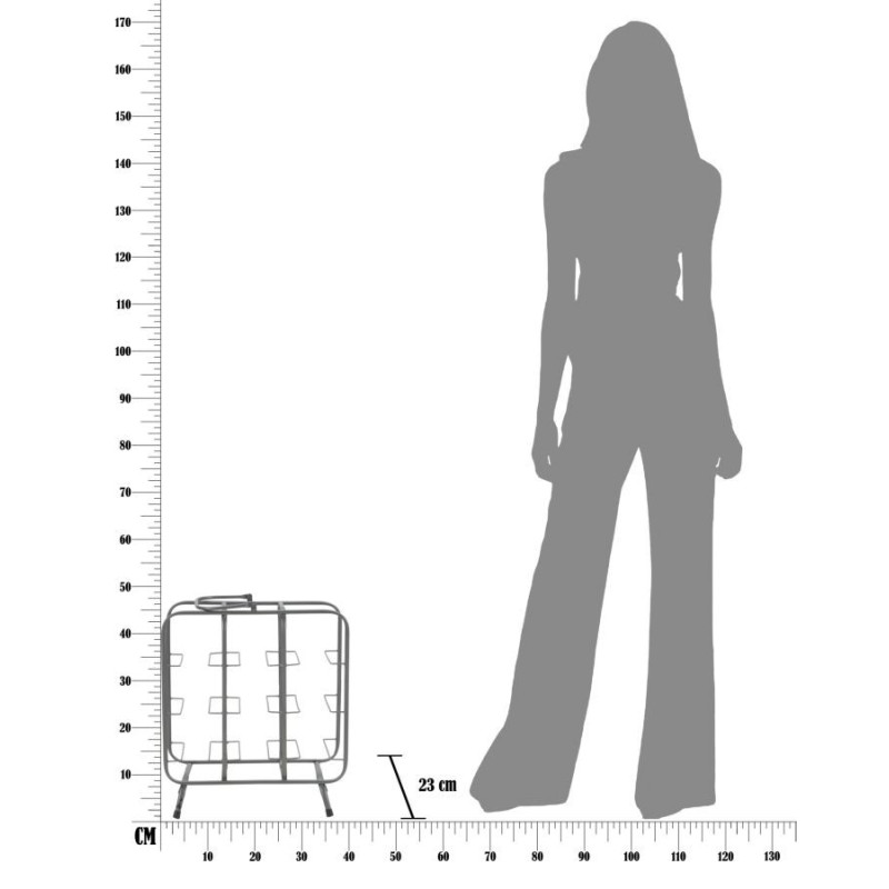 Porte-bouteilles design industriel 9 bouteilles Métal Gris Quadrato 