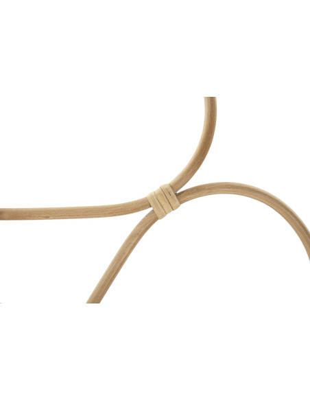 Miroir mural design bohème chic Soleil 65x65 Rotin Naturel Métal Almeria 