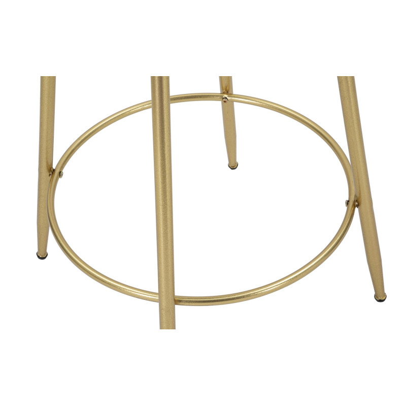Table de bar haute design chic Ronde 2 personnes Miroir Métal Doré Bois MDF Circle 