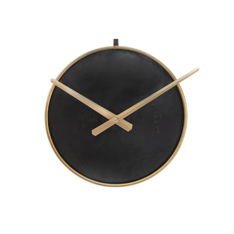 Grande Horloge murale design art déco Ronde Métal Noir Doré Pearl 61 cm 