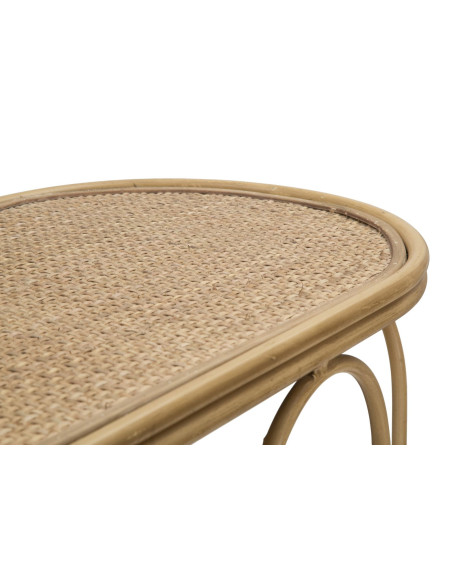 Console bohème chic Ovale Rotin Naturel Tressé Métal Samui 110 cm 