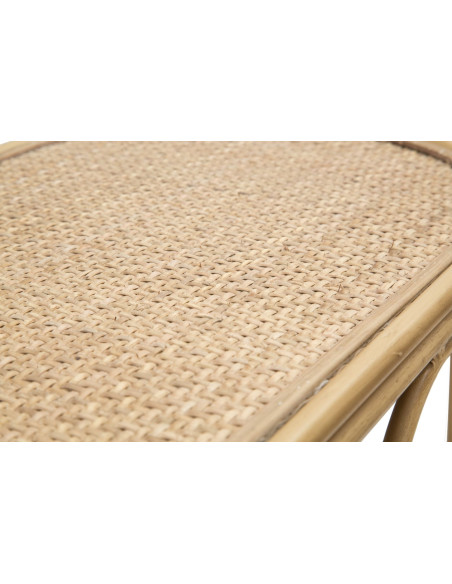 Console bohème chic Ovale Rotin Naturel Tressé Métal Samui 110 cm 