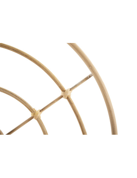 Étagère murale design bohème chic Arrondie 2 niveaux Métal Doré Bois MDF Naturel Arch H 45 cm 