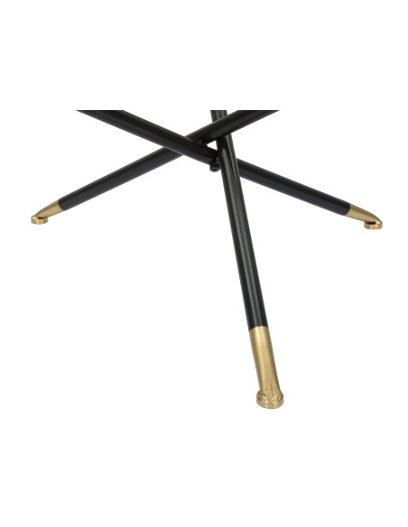 Table basse design chic bord de mer Ronde Verre Transparent Rotin Naturel Tressé Métal Noir Doré Saint Barth 80 cm 