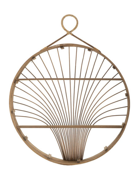 Étagère murale bohème chic 2 niveaux Rotin Naturel Fuji 60 cm 