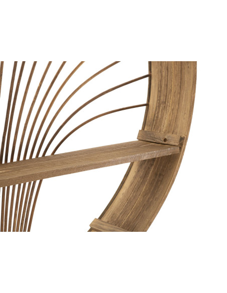 Étagère murale bohème chic 2 niveaux Rotin Naturel Fuji 60 cm 