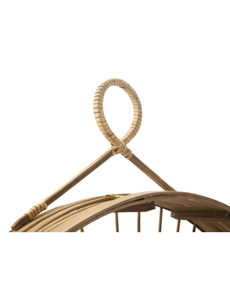 Étagère murale bohème chic 2 niveaux Rotin Naturel Fuji 60 cm 