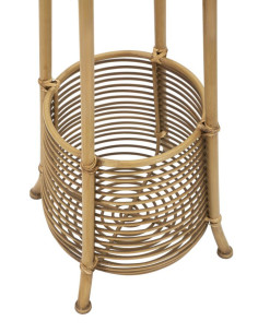Porte manteau bohème chic Rotin Naturel Tressé Métal Panama 49 cm 