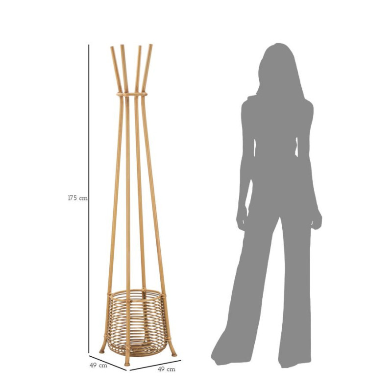 Porte manteau bohème chic Rotin Naturel Tressé Métal Panama 49 cm 