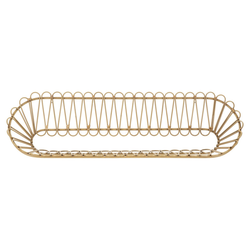 Grande Étagère murale originale bohème Rotin Naturel Métal Panama 162 cm 