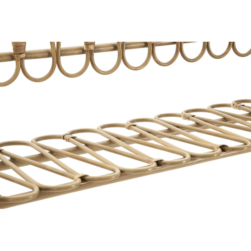 Grande Étagère murale originale bohème Rotin Naturel Métal Panama 162 cm 