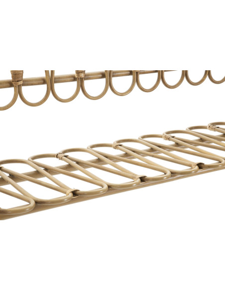 Grande Étagère murale originale bohème Rotin Naturel Métal Panama 162 cm 