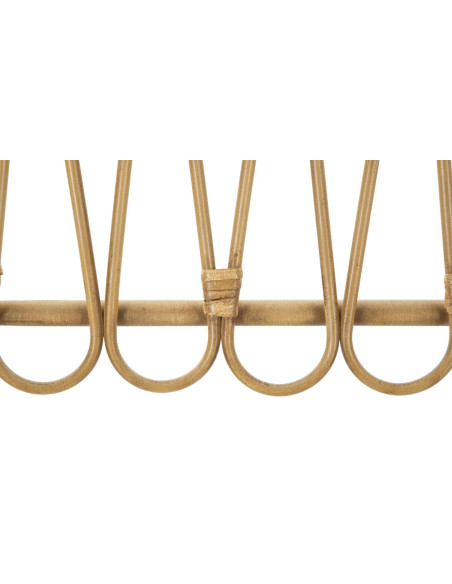 Grande Étagère murale originale bohème Rotin Naturel Métal Panama 162 cm 