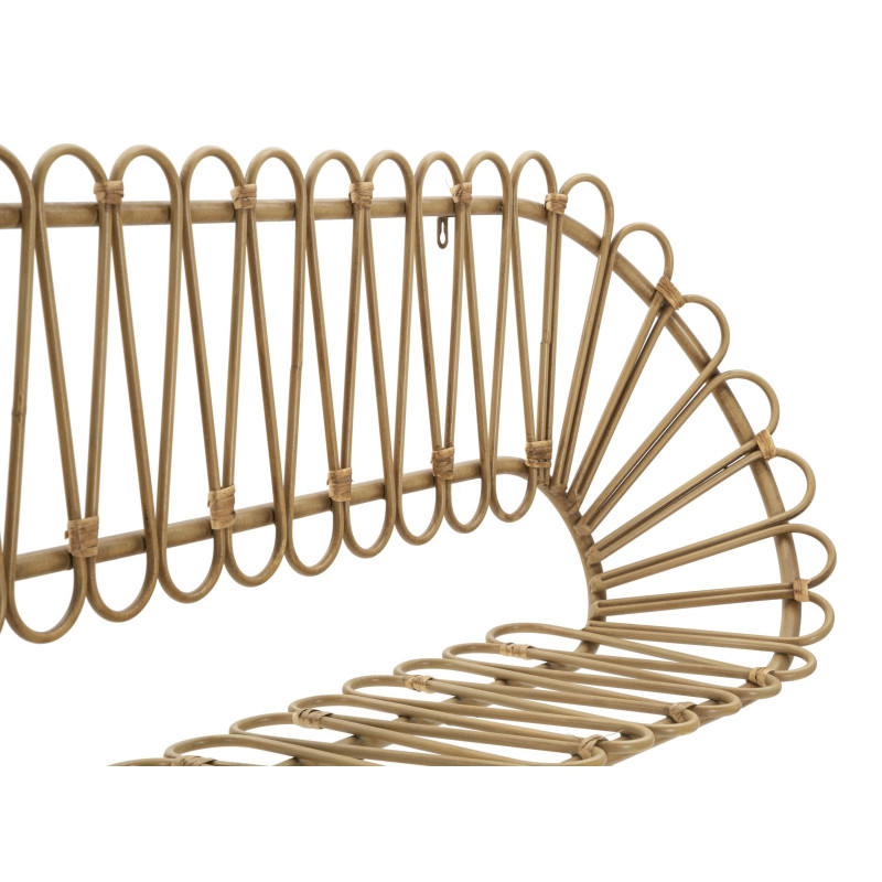 Grande Étagère murale originale bohème Rotin Naturel Métal Panama 162 cm 