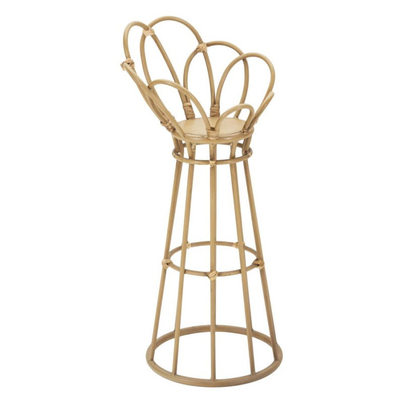 Sellette haute bohème chic Ronde Rotin Naturel Métal Panama 62 cm 