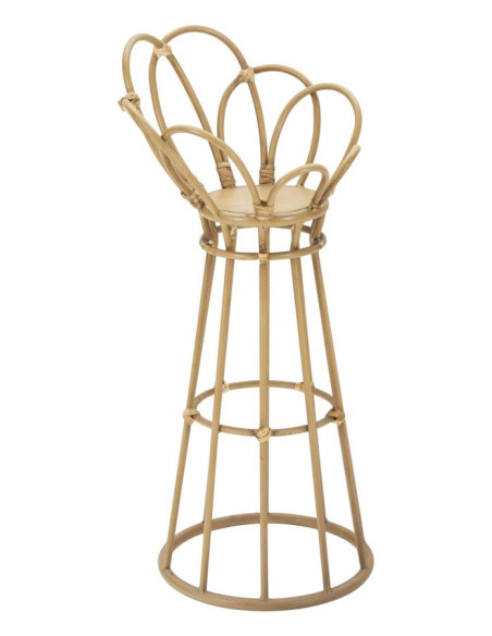 Sellette haute bohème chic Ronde Rotin Naturel Métal Panama 62 cm 