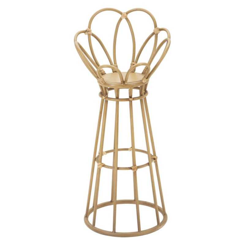 Sellette haute bohème chic Ronde Rotin Naturel Métal Panama 62 cm 