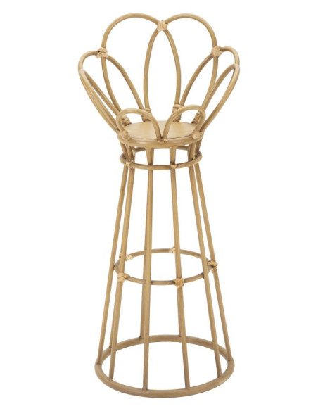 Sellette haute bohème chic Ronde Rotin Naturel Métal Panama 62 cm 