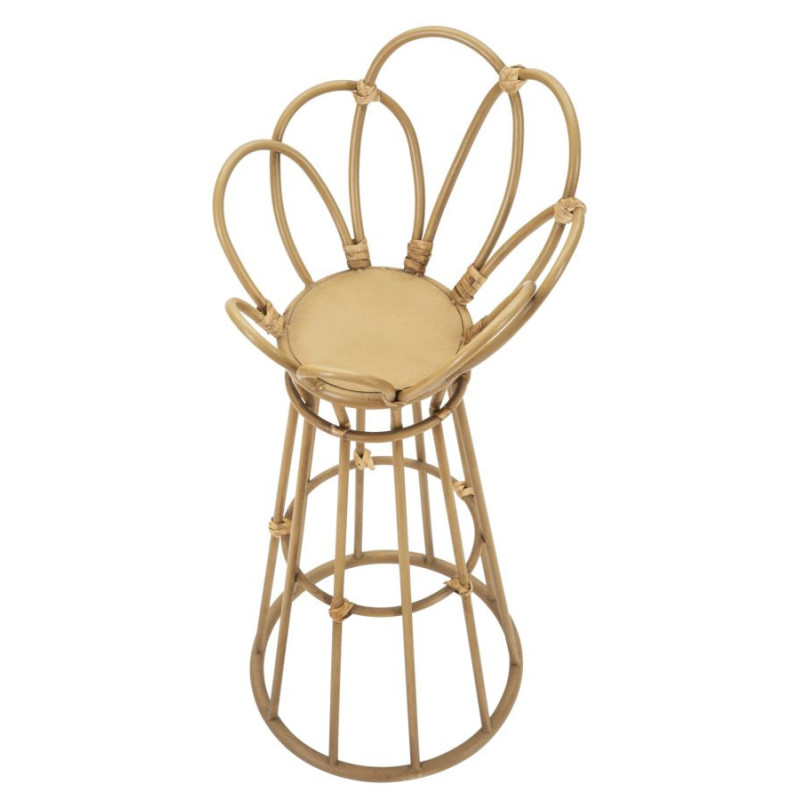 Sellette haute bohème chic Ronde Rotin Naturel Métal Panama 62 cm 