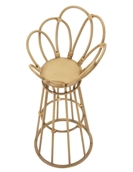 Sellette haute bohème chic Ronde Rotin Naturel Métal Panama 62 cm 