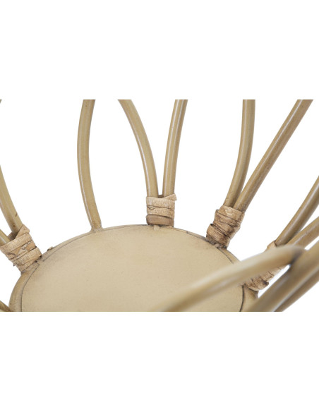 Sellette haute bohème chic Ronde Rotin Naturel Métal Panama 62 cm 